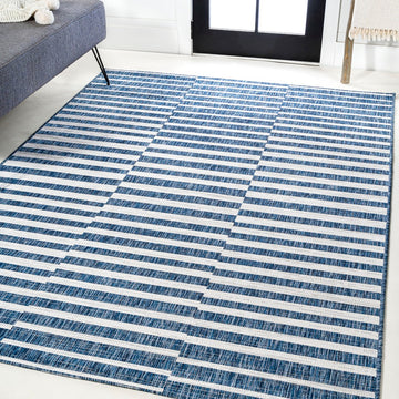 Sukie Modern Offset Stripe Indoor/outdoor Area Rug